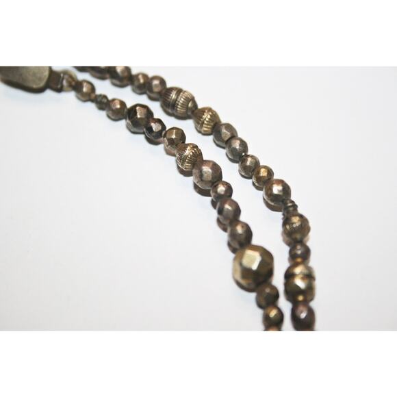 Antique Ethnic Sterling Silver Beaded Necklace - Picture 5 of 10